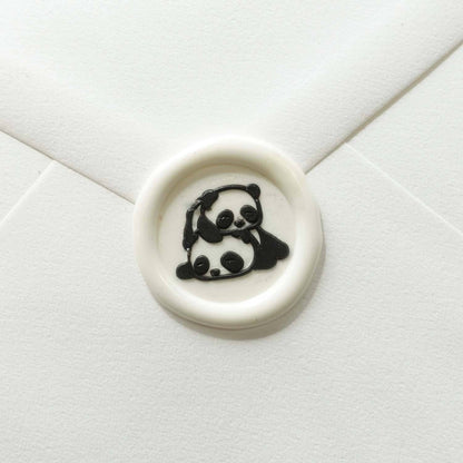 Wax Seal Stamp; Pandas (With Handle, Gift Box, & Storage Bag)