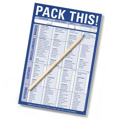 Notepad; Pack This! (Blue, 60 Sheets)