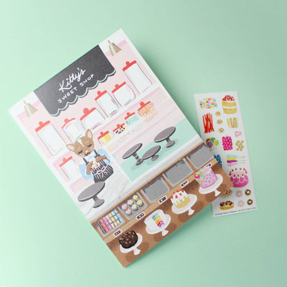 Sticker Scene Card; Sweet Shop