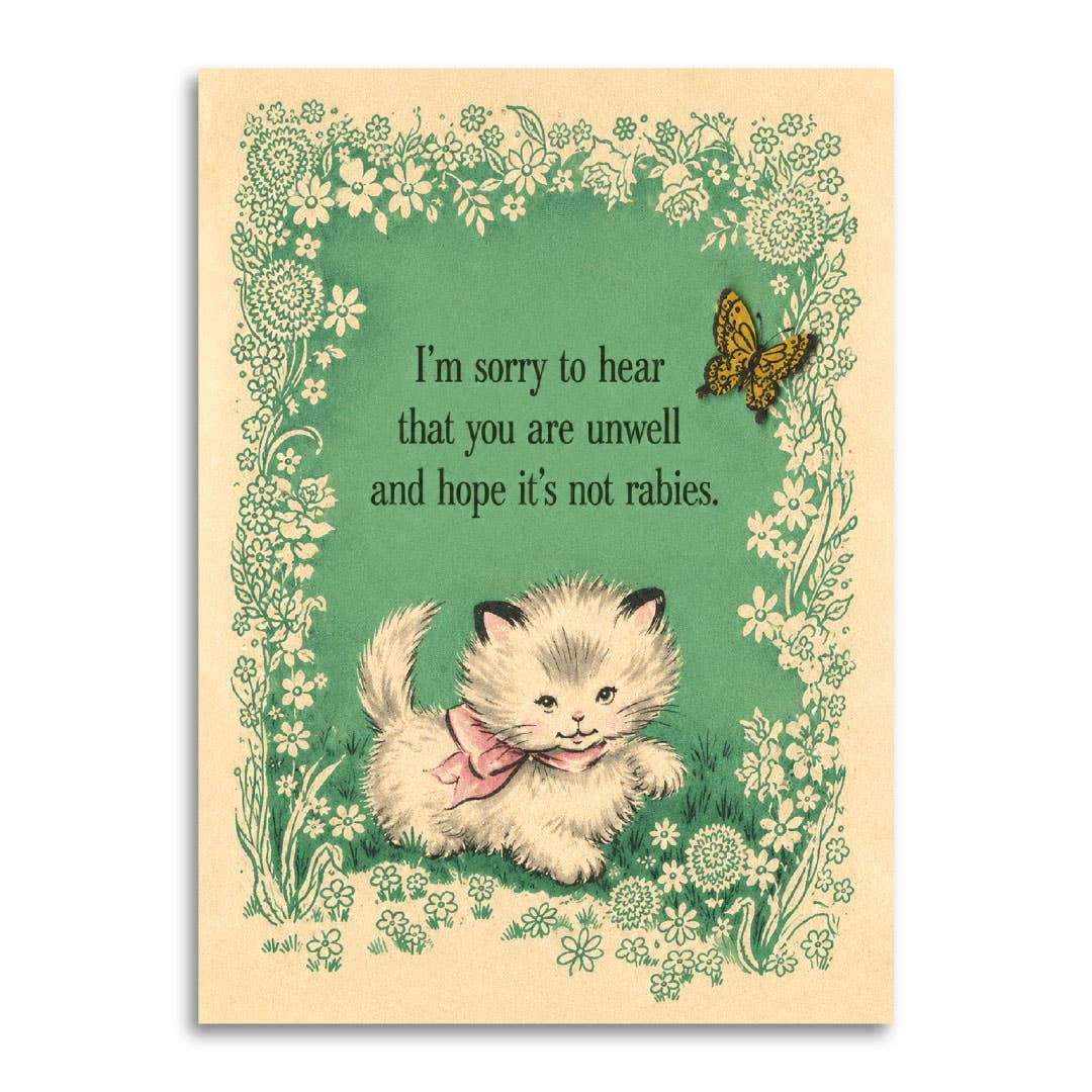 Get Well Card; Hope It’s Not Rabies | Bad Betty Greeting Co.
