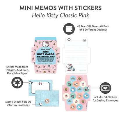 Hello Kitty Mini Note Cards with Stickers (Classic Pink)
