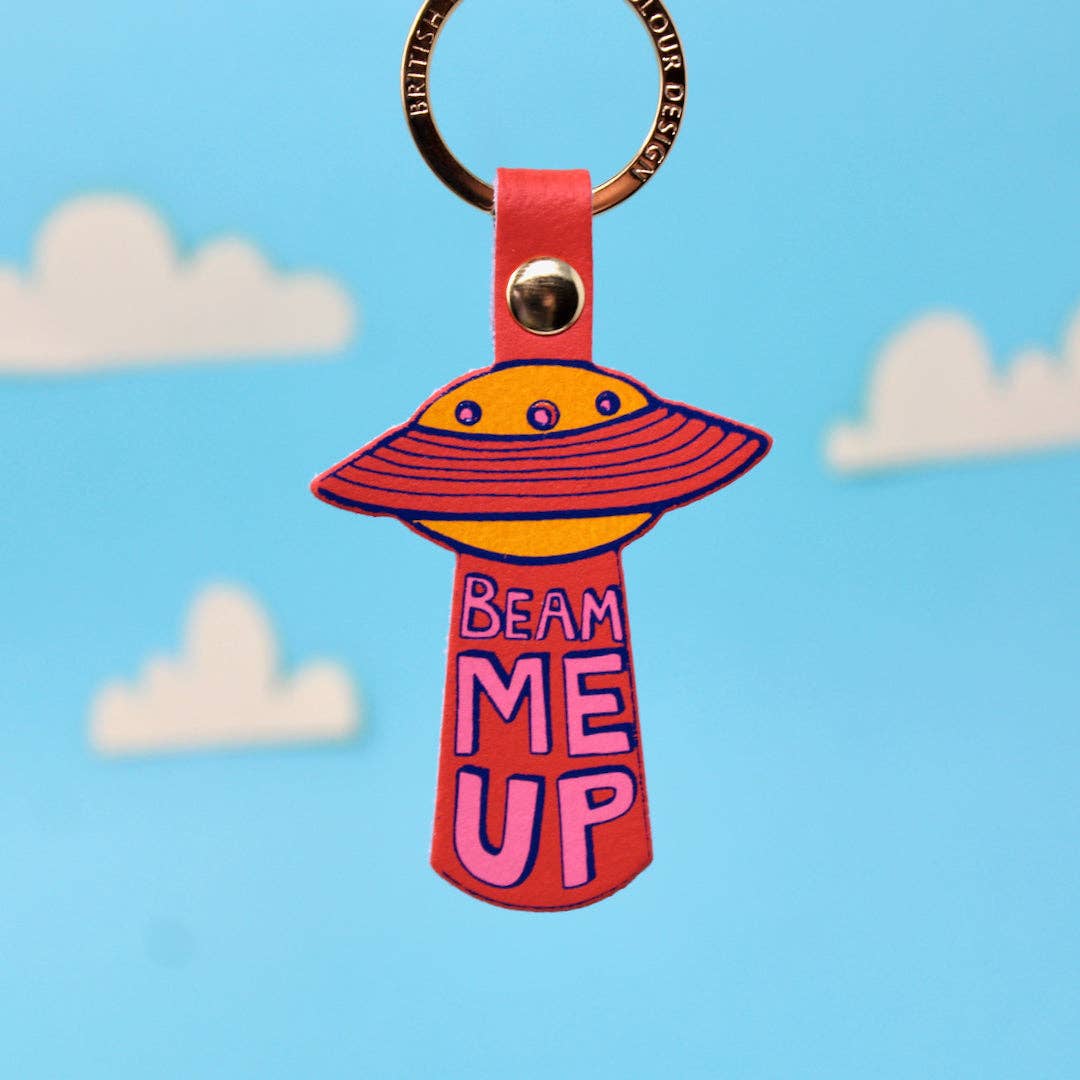 Leather Key Fob; UFO | Ark Colour Design