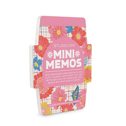 Mini Memo with Stickers; Plaid Blossoms