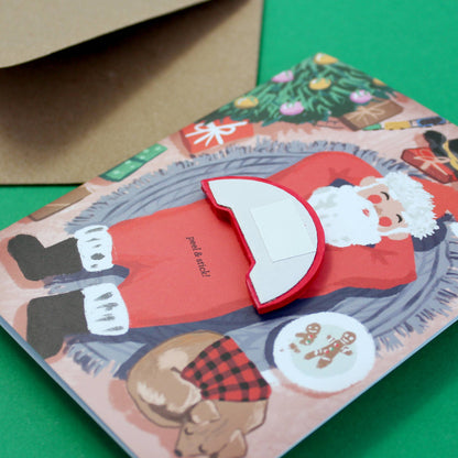 Christmas Card; Cookie Break Santa - (Pop-up Card: Holiday/Santa)