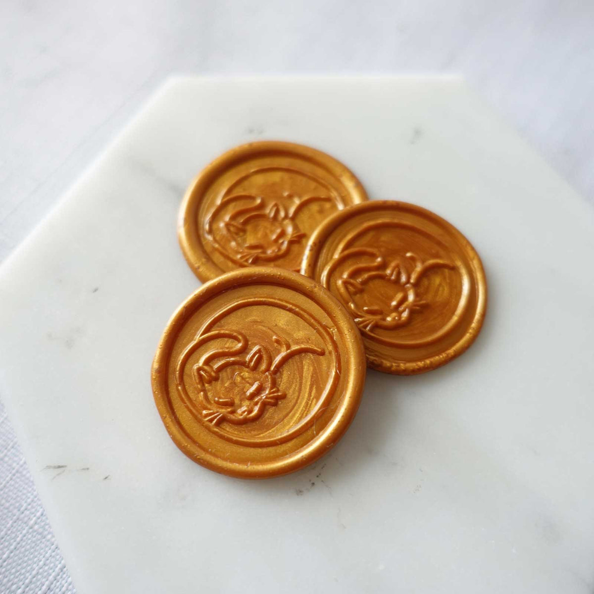 Wax Seal Stamp; Sleeping Cat Stamp with handle (+ box & storage bag)