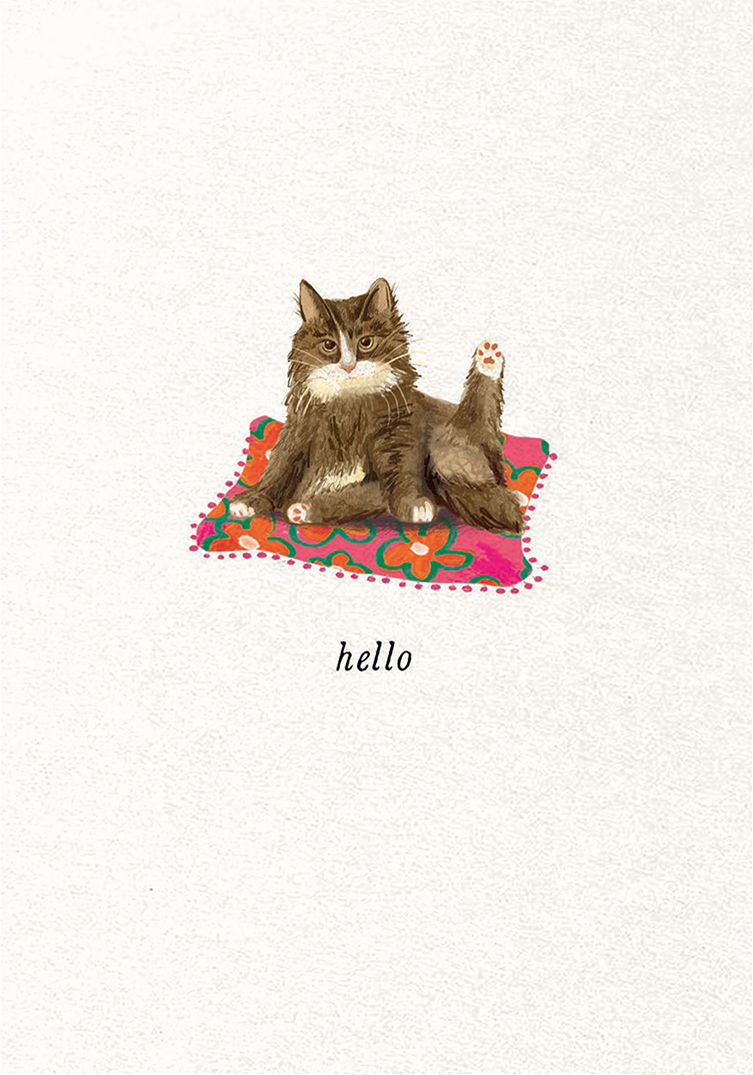 Mini Greeting Card; Friendship Cat Hello | Stephanie Davies