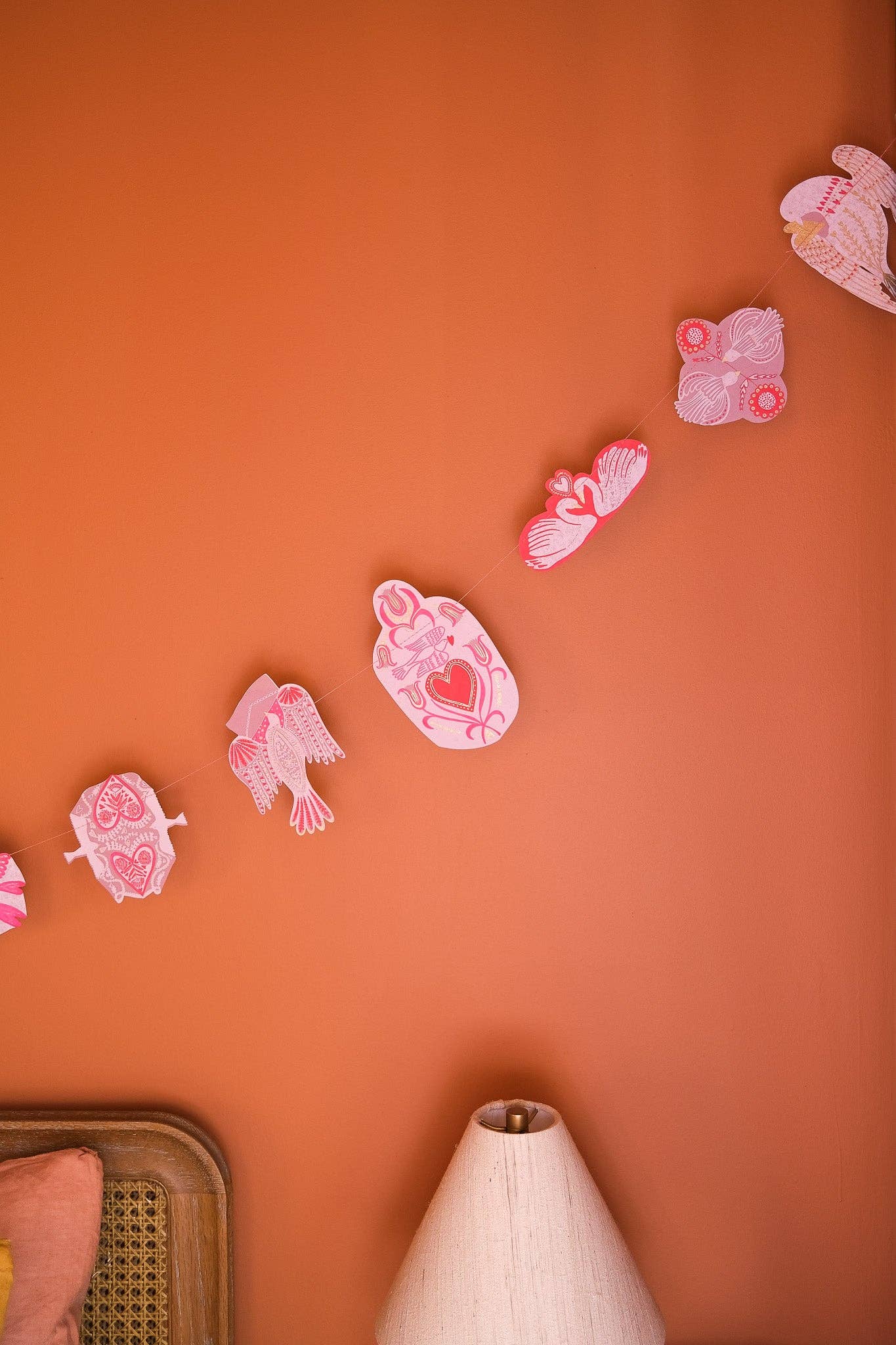 Sewn Garland; Love Birds