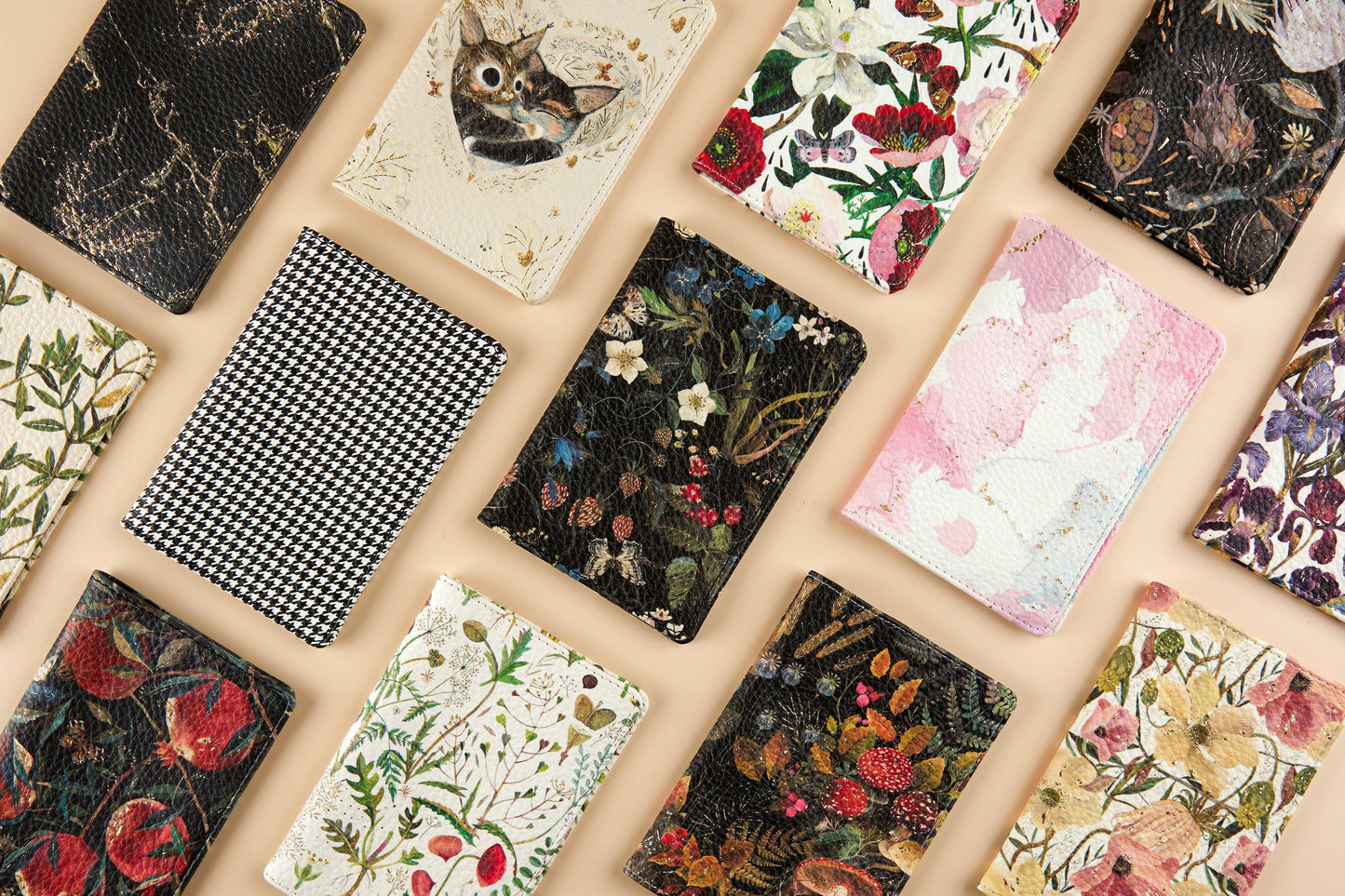 Passport Cover; Peonies - BV by Bruno Visconti (Vegan Leather)