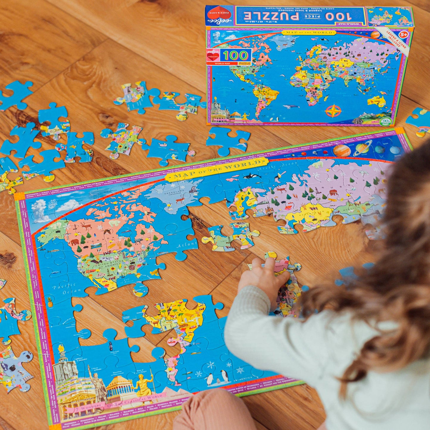 Eeboo Jigsaw Puzzle; World Map (100 Piece)