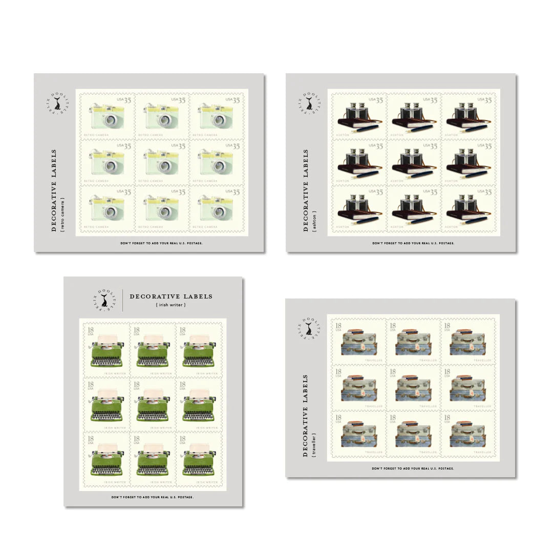Decorative Labels; The Journalist, Reporter's tools by Felix Doolittle (36 Labels)