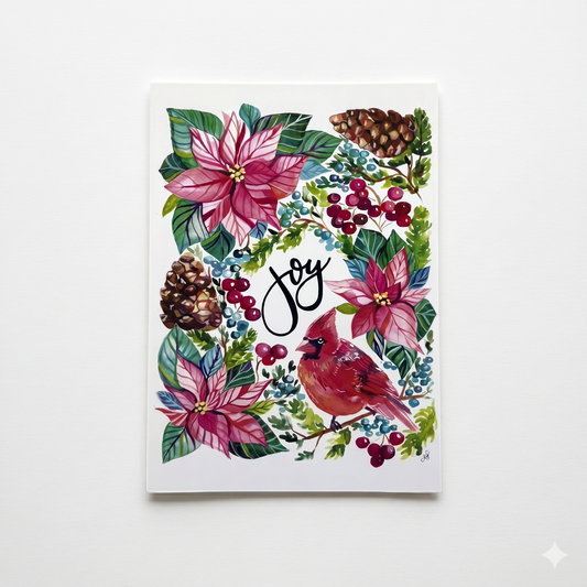 Art Print; Joy Cardinal (5x7") - Made By Shellie