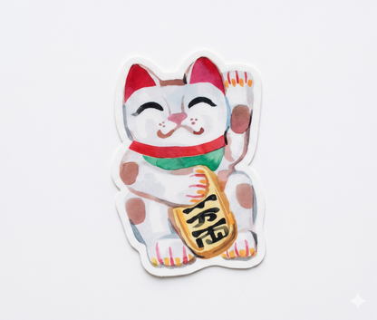 Vinyl Sticker; Lucky Cat - Made by Shellie