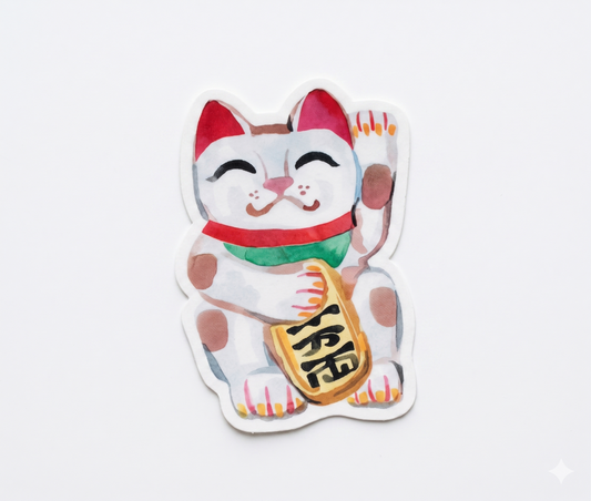 Vinyl Sticker; Lucky Cat - Made by Shellie