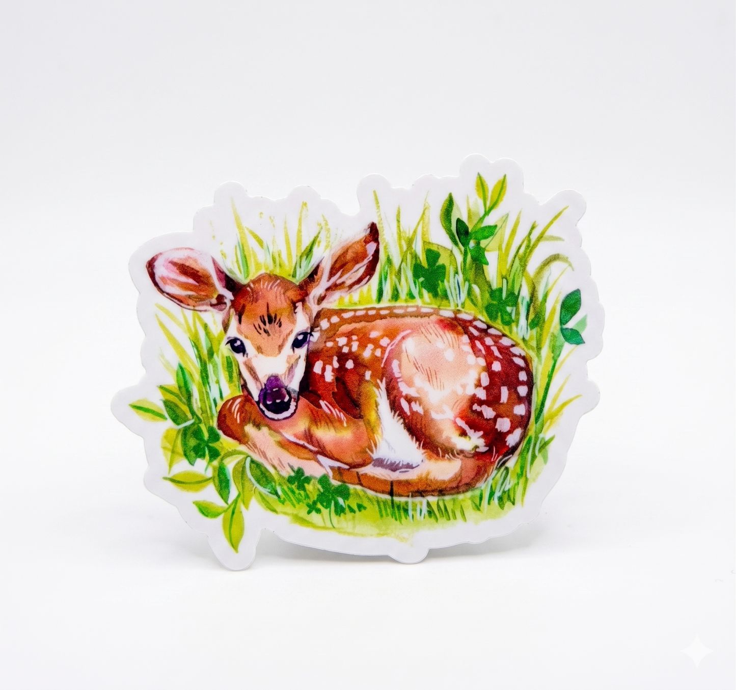 Vinyl Sticker; Sitting Fawn (Two Sizes) - Made By Shellie