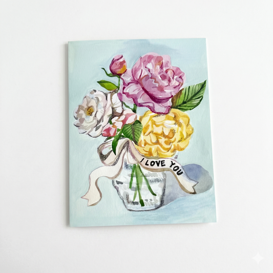 Love Card; Floral I Love You - Made By Shellie