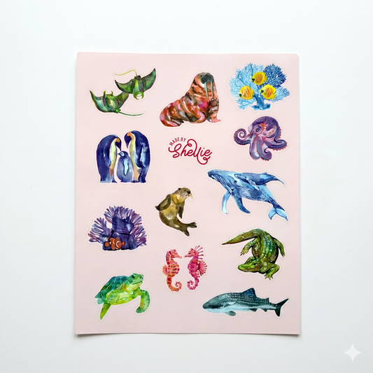 Sticker Sheet; Sea Life - Made By Shellie