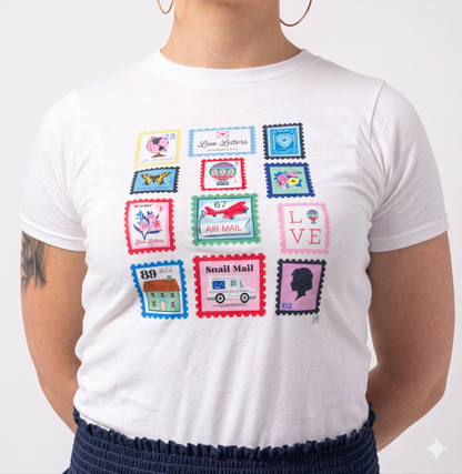 Love Letters Casual Tee; Stamps - Made by Shellie