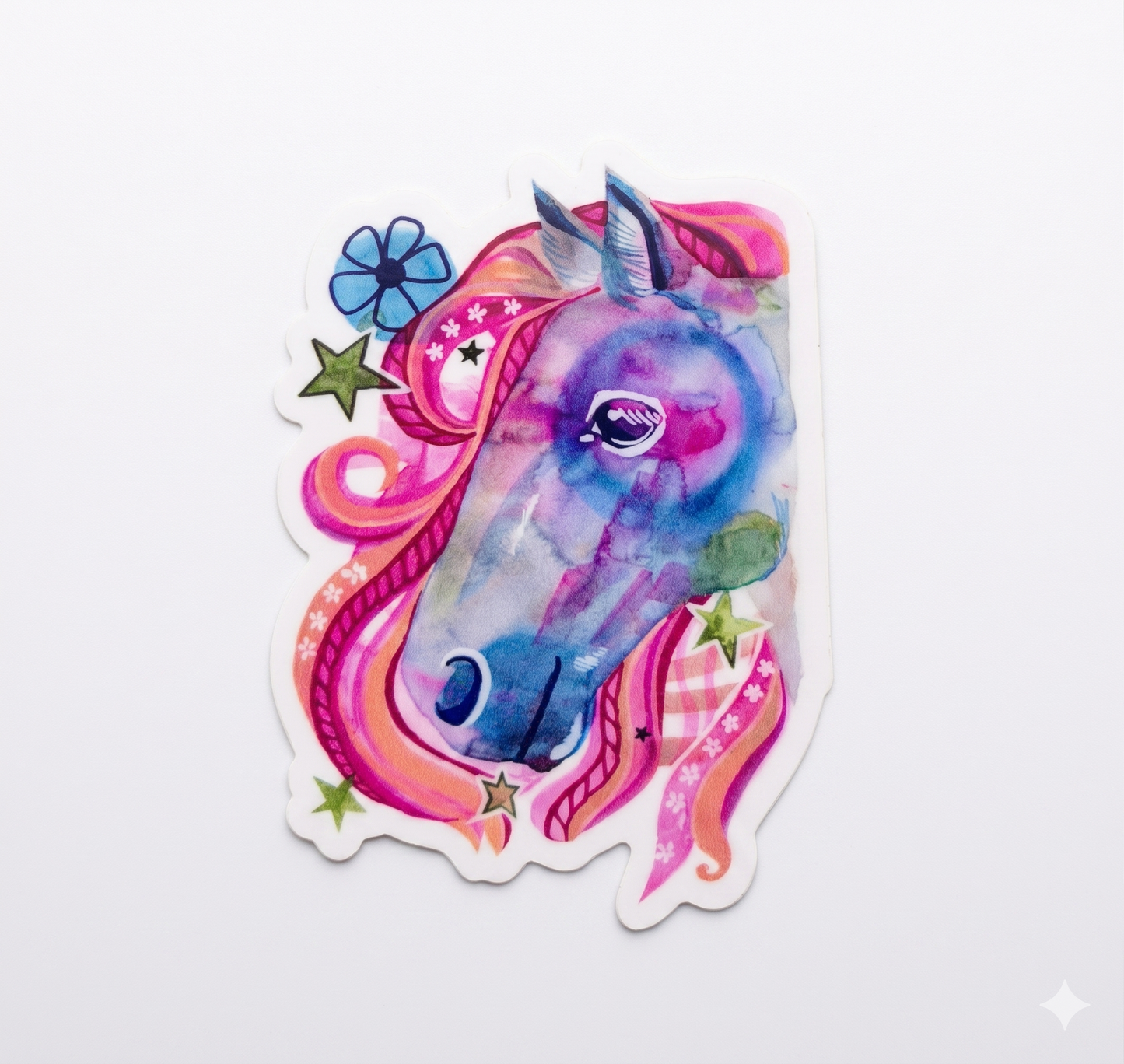 Vinyl Sticker; Horse & Flowers - Made By Shellie