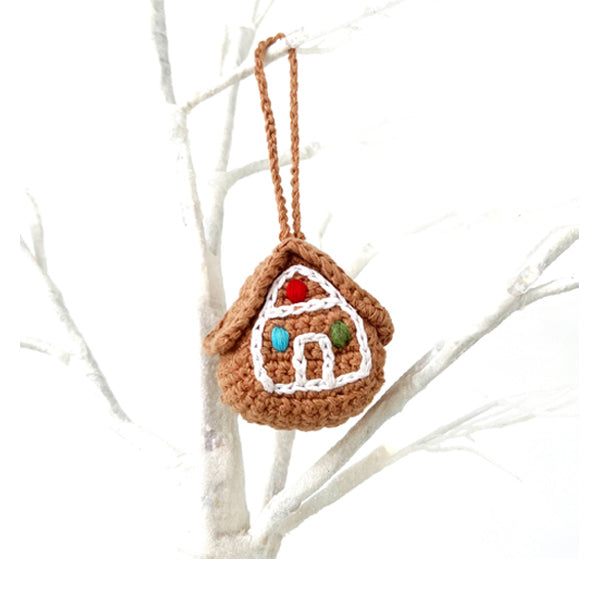 Crochet Ornament; Gingerbread House