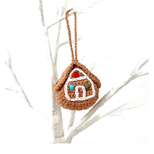 Crochet Ornament; Gingerbread House