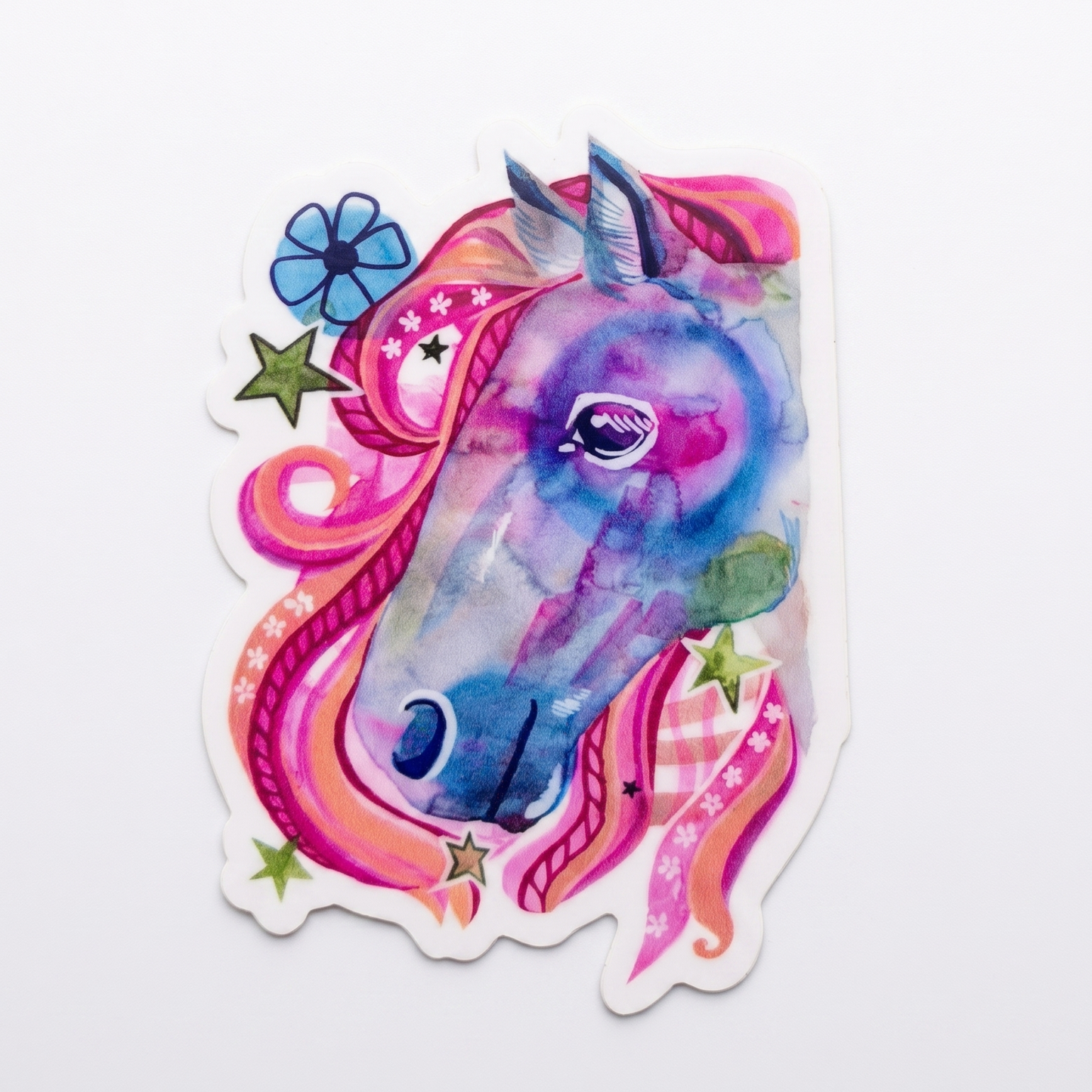 Vinyl Sticker; Horse & Flowers - Made by Shellie