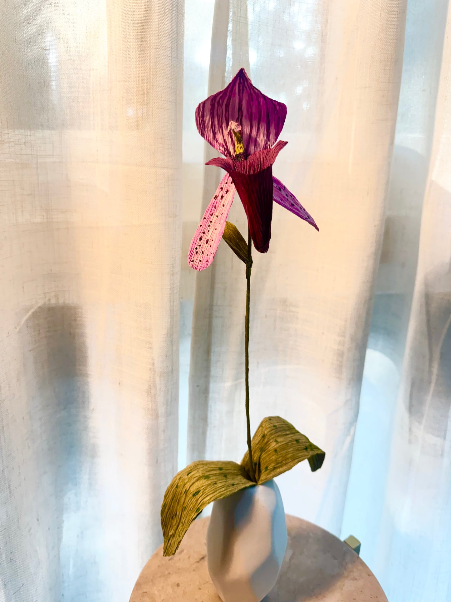 Paper Flower Bouquet Workshop - July 16, 2026 - Lady Slipper Orchid