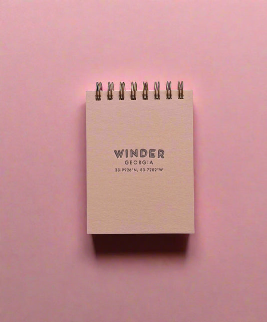 Mini Jotter Notebook; Winder, Georgia (Sunset Pink Cover)
