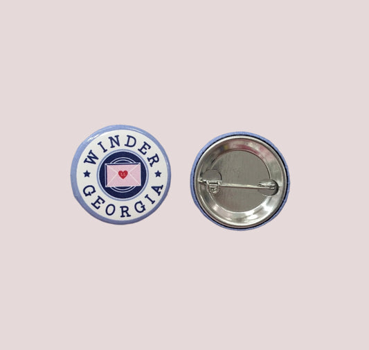 Pinback Button; Love Letters in Winder, Georgia
