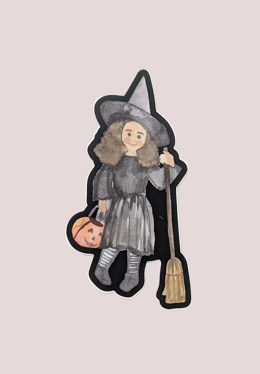 Vinyl Sticker; Halloween Witch Costume - Made By Shellie