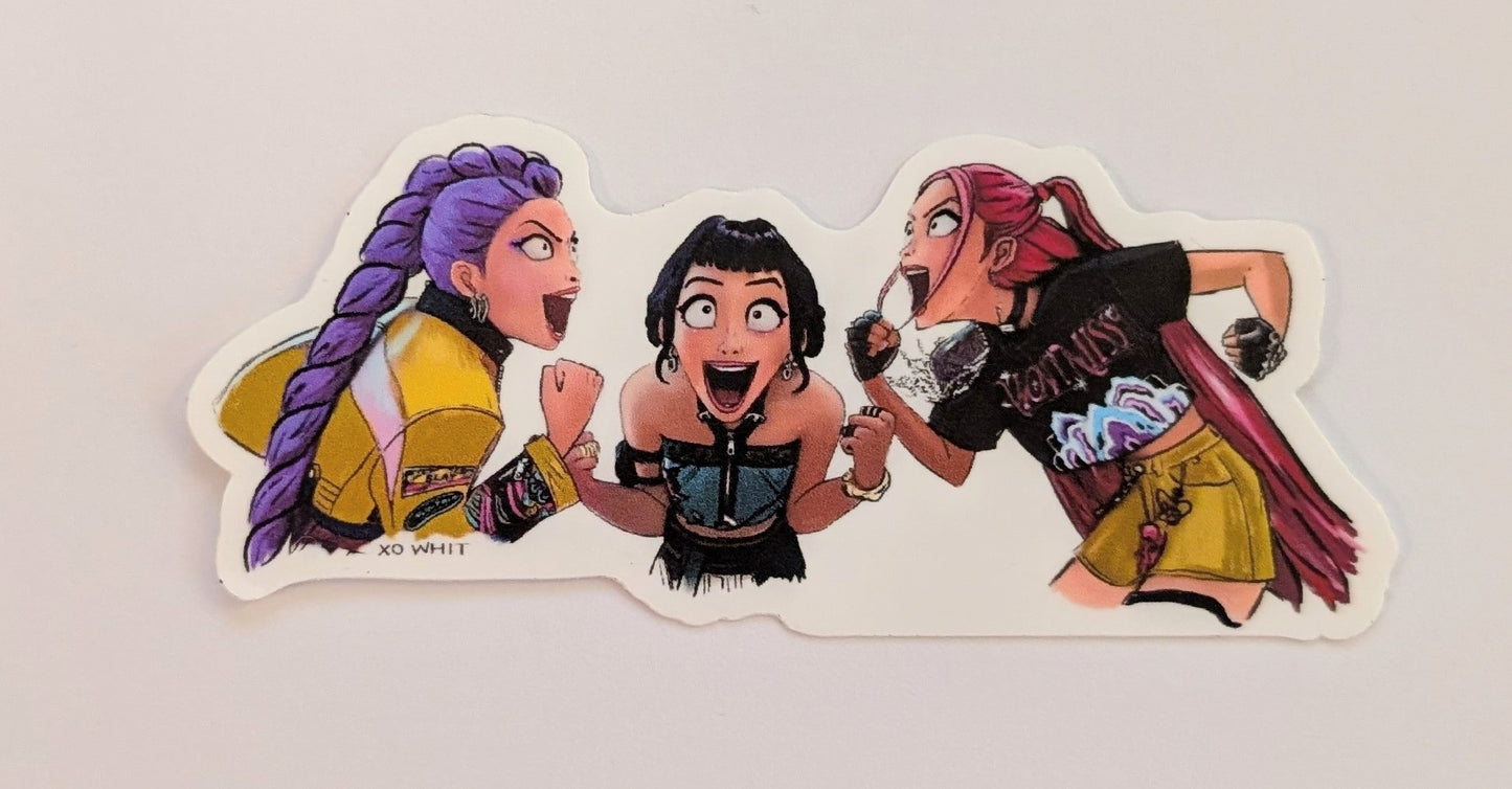 Vinyl Sticker; K Pop Demon Huntrix Squad