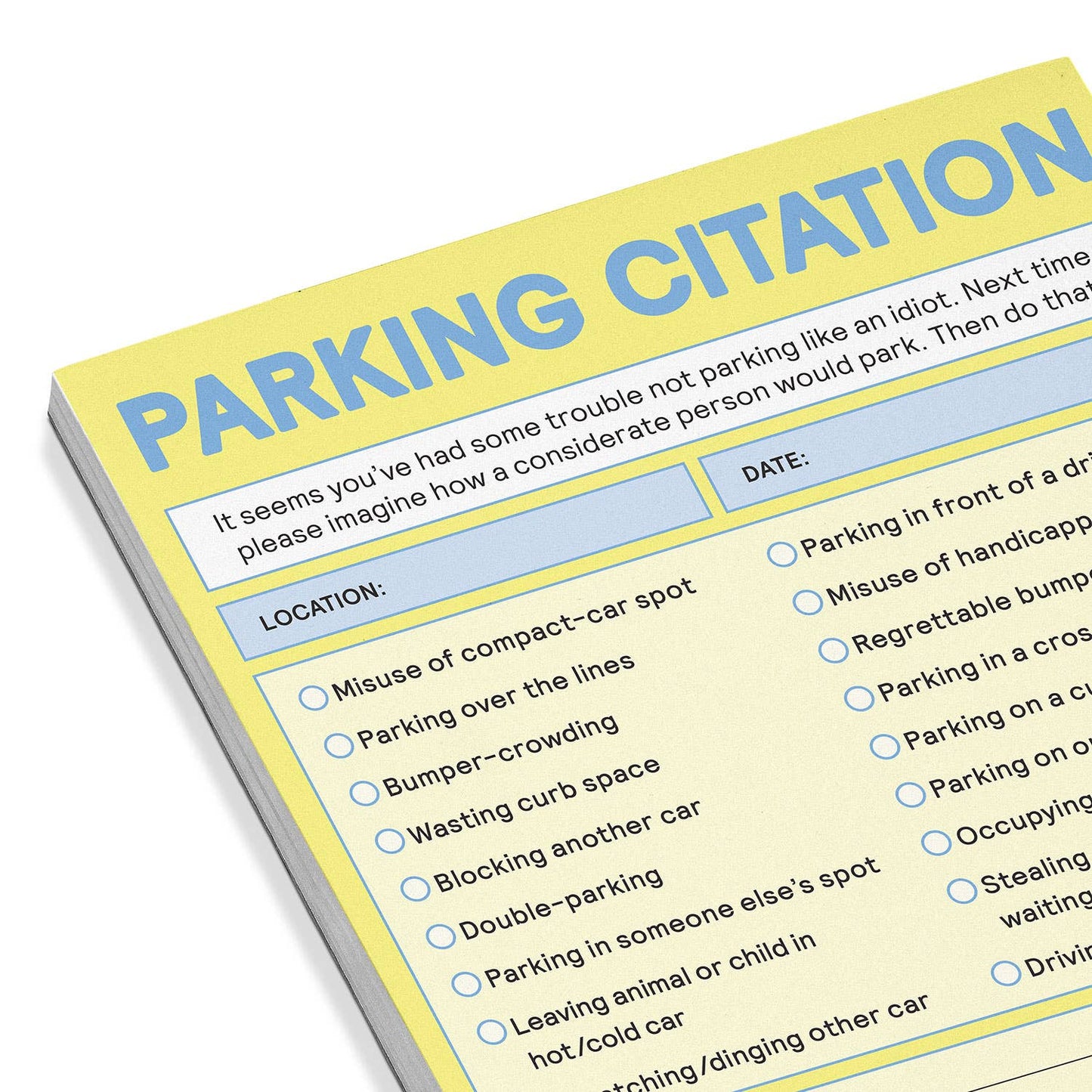 Nifty Notepad; Parking Citation (Pastel Version, 50 Sheets)