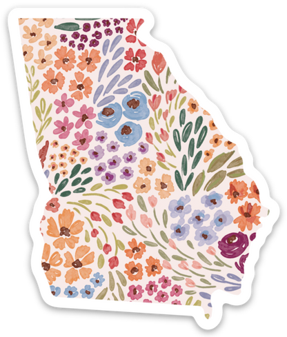 Vinyl Sticker; Georgia State Floral