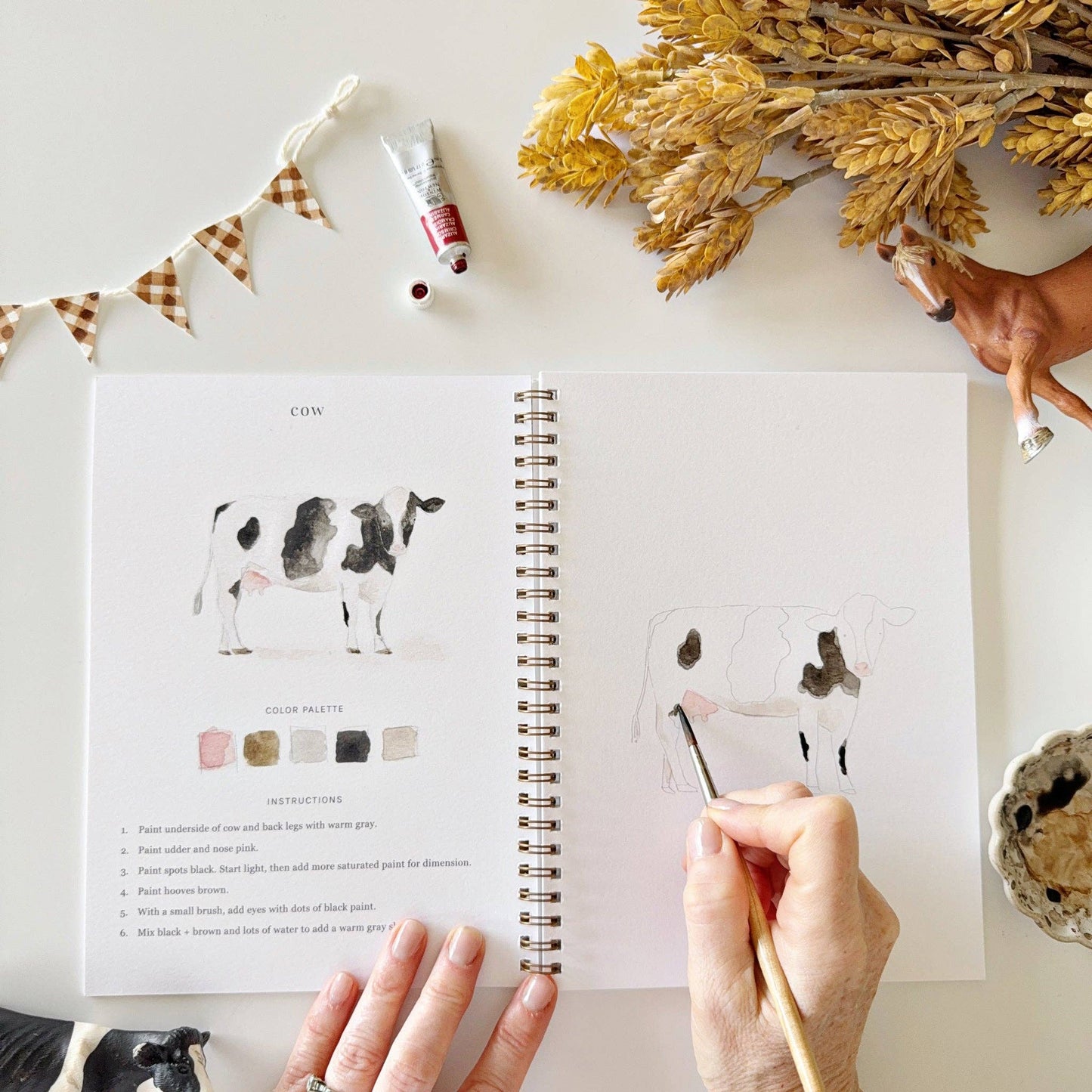 Watercolor Workbook; Farm By Emily Lex