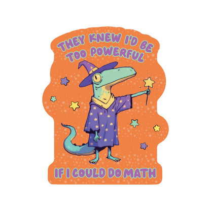 Vinyl Sticker; Math Wizard Lizard