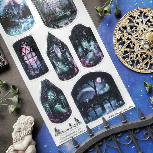 Sticker Sheet; Moonlit Haunted Mansion
