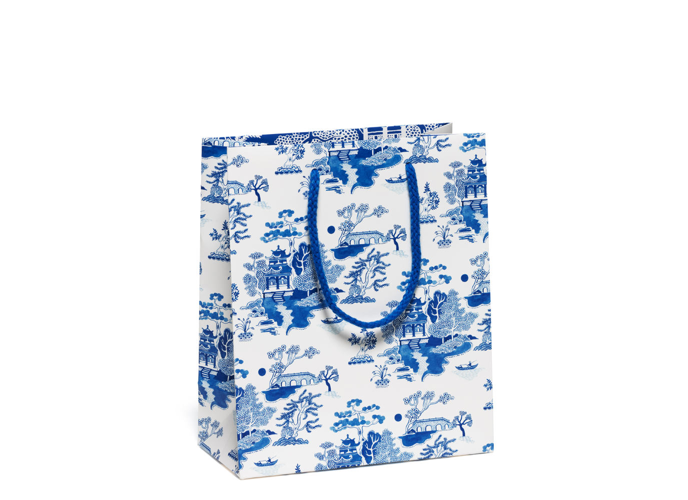 Medium Gift Bag; Blue Chinoiserie