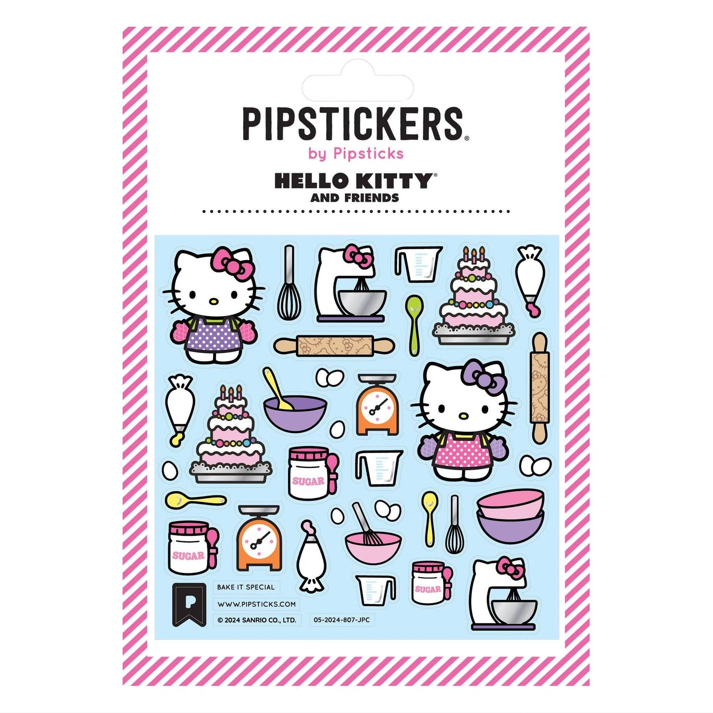 Pipsticks Sticker Sheet; Hello Kitty Bake It Special