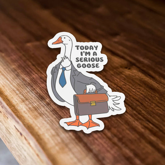 Serious Goose Vinyl Sticker | Sticker Bull