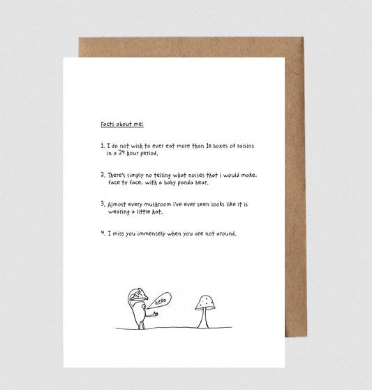 Greeting Card; Facts About Me