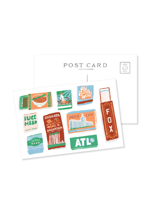 Postcard; Atlanta Matchbook
