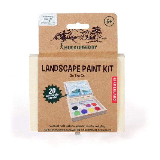 Huckleberry Landscape Paint Kit (Wooden, On-The-Go Mini Watercolor Paint Set)