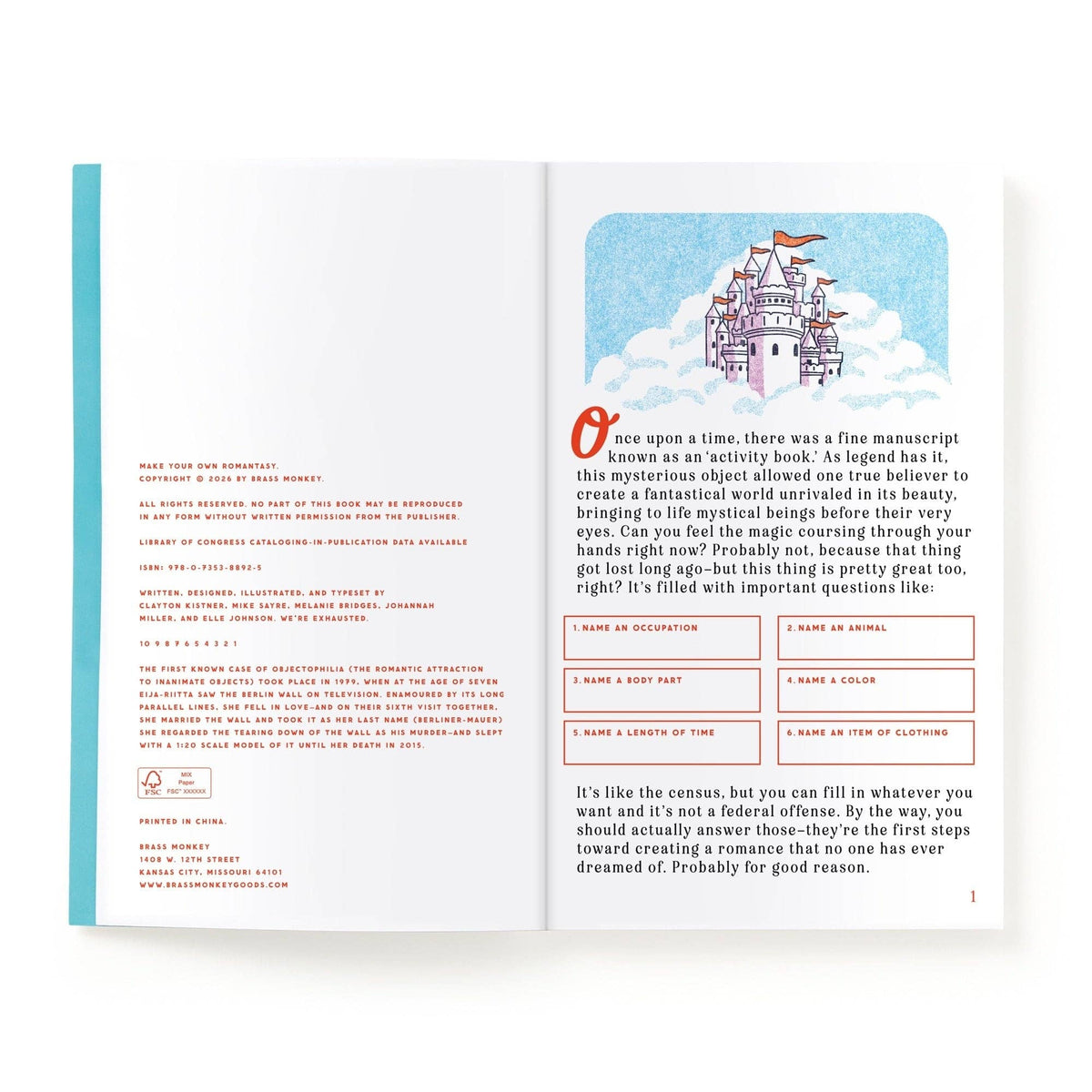 Activity Book; Make Your Own Romantasy | Brass Monkey