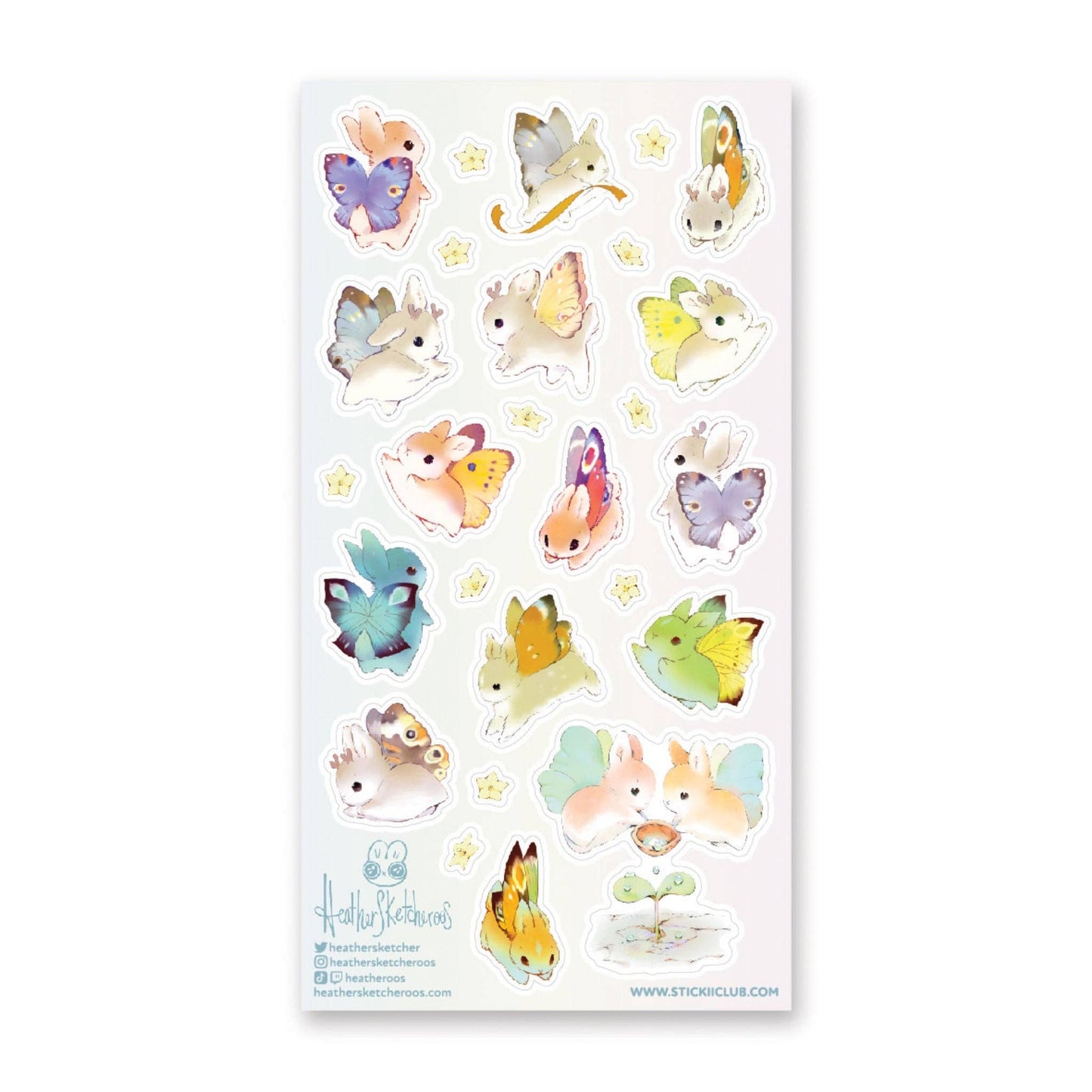 Sticker Sheet; Bunnerflies