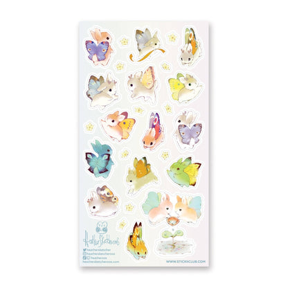 Sticker Sheet; Bunnerflies