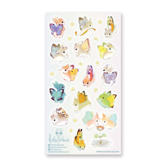 Sticker Sheet; Bunnerflies