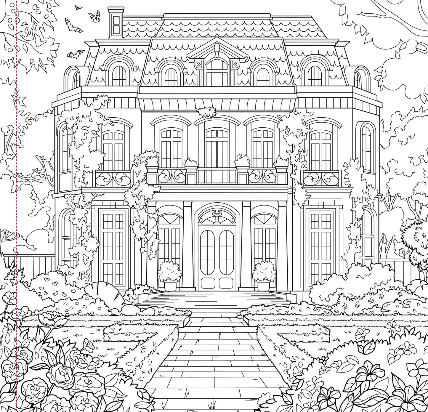 Adult Coloring Book; Goth Garden