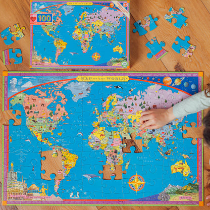 Eeboo Jigsaw Puzzle; World Map (100 Piece)