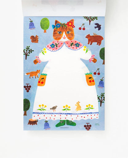 Large Writing Pad - Cat and Onepiece by Aiko Fukawa