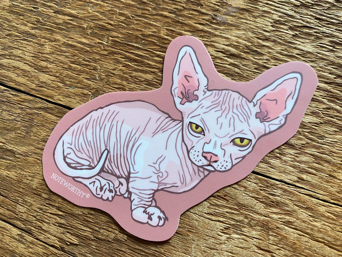 Vinyl Sticker; Hairless Cat