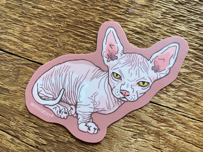 Vinyl Sticker; Hairless Cat